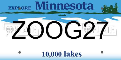 ZOOG27 Minnesota License Plate
