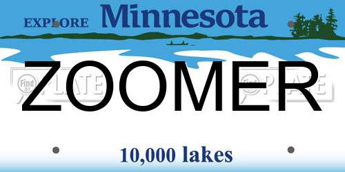 ZOOMER Minnesota License Plate