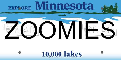 ZOOMIES Minnesota License Plate