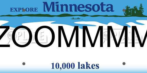 ZOOMMMM Minnesota License Plate