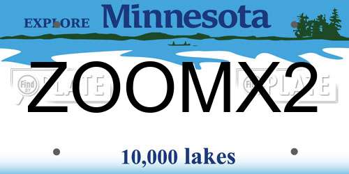 ZOOMX2 Minnesota License Plate