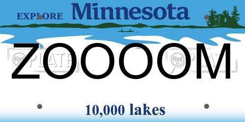 ZOOOOM Minnesota License Plate