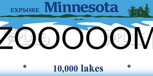 ZOOOOOM Minnesota License Plate