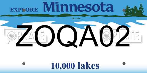 ZOQA02 Minnesota License Plate