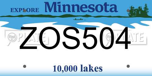 ZOS504 Minnesota License Plate