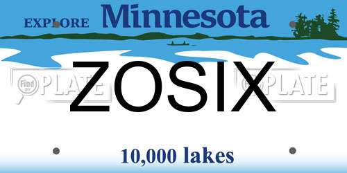 ZOSIX Minnesota License Plate