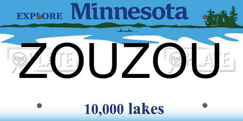 ZOUZOU Minnesota License Plate