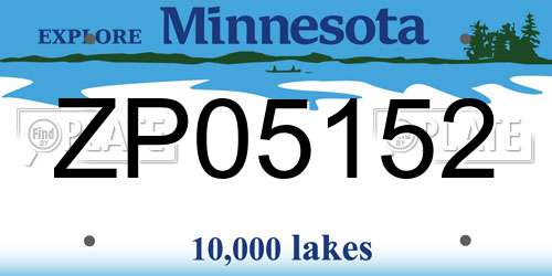 ZP05152 Minnesota License Plate