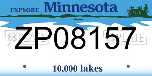 ZP08157 Minnesota License Plate