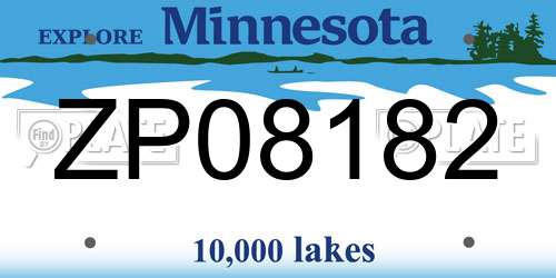 ZP08182 Minnesota License Plate