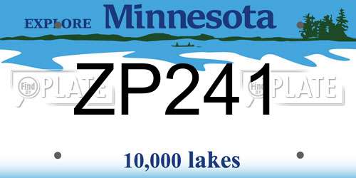 ZP241 Minnesota License Plate