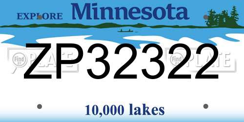 ZP32322 Minnesota License Plate
