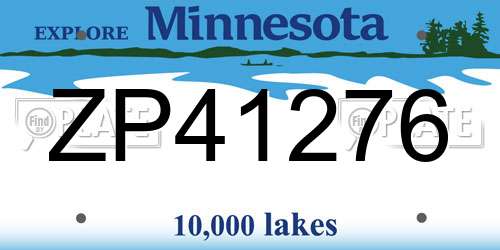 ZP41276 Minnesota License Plate
