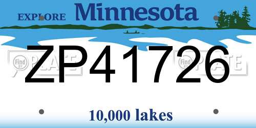 ZP41726 Minnesota License Plate