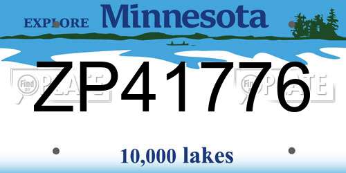 ZP41776 Minnesota License Plate