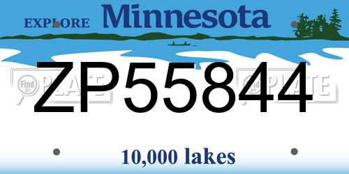 ZP55844 Minnesota License Plate