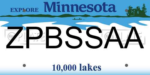 ZPBSSAA Minnesota License Plate