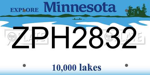 ZPH2832 Minnesota License Plate