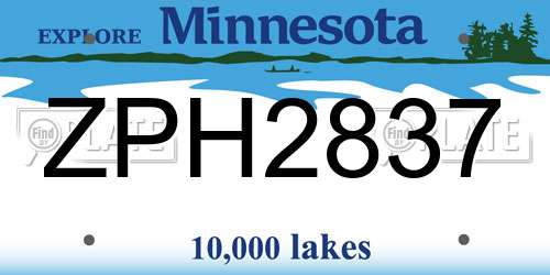 ZPH2837 Minnesota License Plate