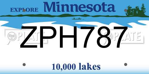 ZPH787 Minnesota License Plate