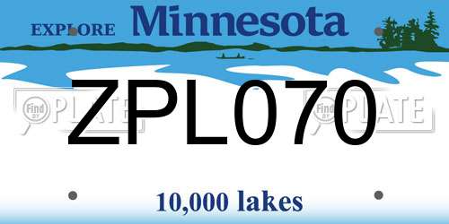 ZPL070 Minnesota License Plate