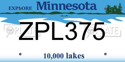 ZPL375 Minnesota License Plate