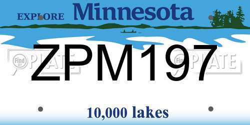 ZPM197 Minnesota License Plate