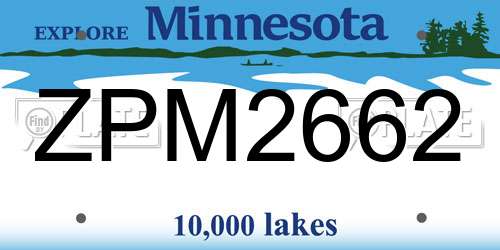 ZPM2662 Minnesota License Plate