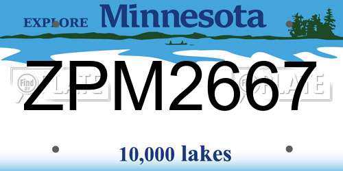 ZPM2667 Minnesota License Plate