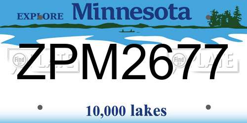 ZPM2677 Minnesota License Plate