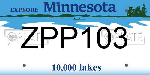 ZPP103 Minnesota License Plate
