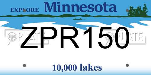 ZPR150 Minnesota License Plate