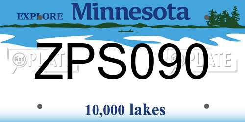 ZPS090 Minnesota License Plate
