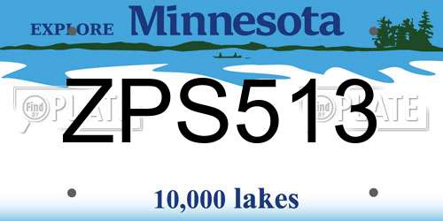 ZPS513 Minnesota License Plate