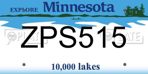 ZPS515 Minnesota License Plate