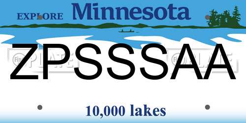 ZPSSSAA Minnesota License Plate