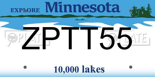 ZPTT55 Minnesota License Plate