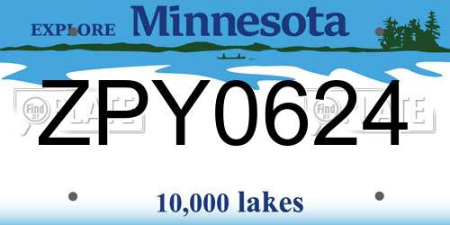 ZPY0624 Minnesota License Plate