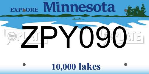 ZPY090 Minnesota License Plate