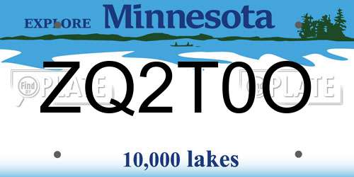 ZQ2T0O Minnesota License Plate