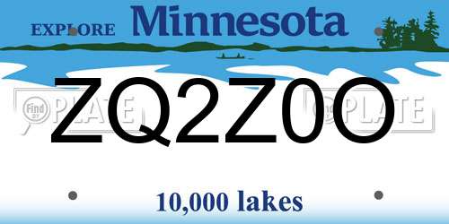 ZQ2Z0O Minnesota License Plate