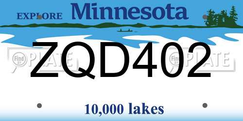 ZQD402 Minnesota License Plate