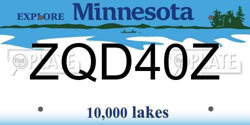 ZQD40Z Minnesota License Plate