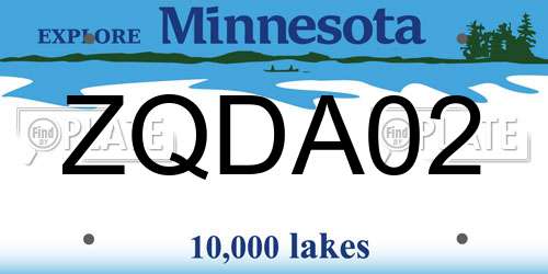 ZQDA02 Minnesota License Plate
