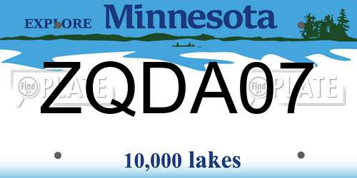 ZQDA07 Minnesota License Plate
