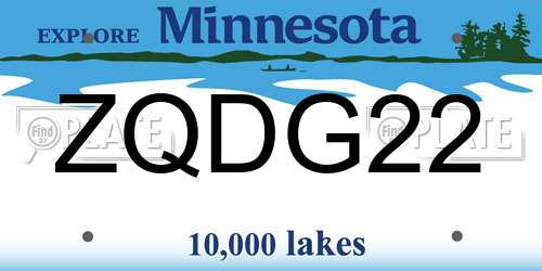 ZQDG22 Minnesota License Plate