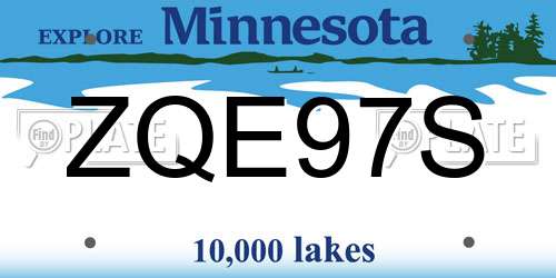 ZQE97S Minnesota License Plate