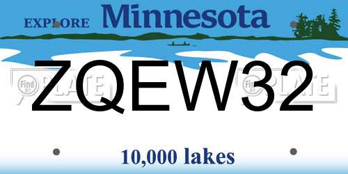 ZQEW32 Minnesota License Plate