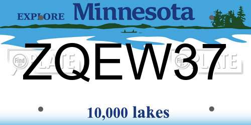 ZQEW37 Minnesota License Plate
