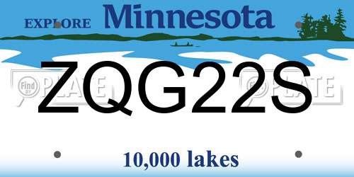 ZQG22S Minnesota License Plate